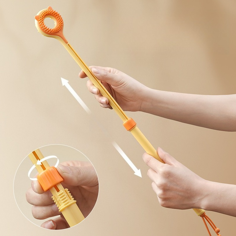 3-in-1 Retractable Pet Scratching Stick, Double-Sided Cat Massage Comb for Cat Grooming—Green