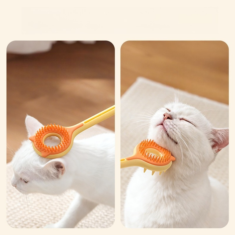 3-in-1 Retractable Pet Scratching Stick, Double-Sided Cat Massage Comb for Cat Grooming—Green