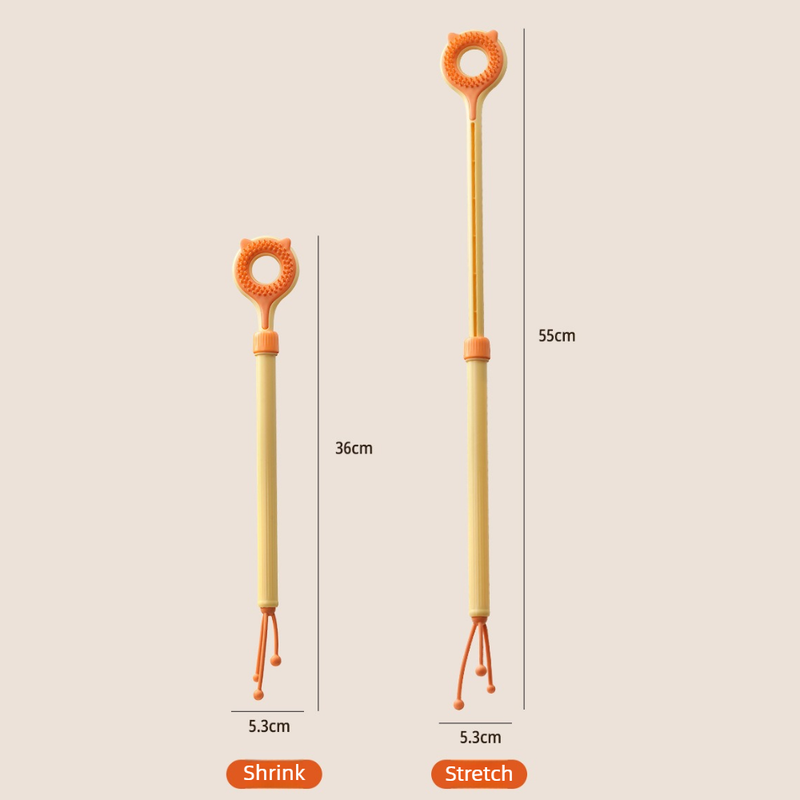 3-in-1 Retractable Pet Scratching Stick, Double-Sided Cat Massage Comb for Cat Grooming—Green