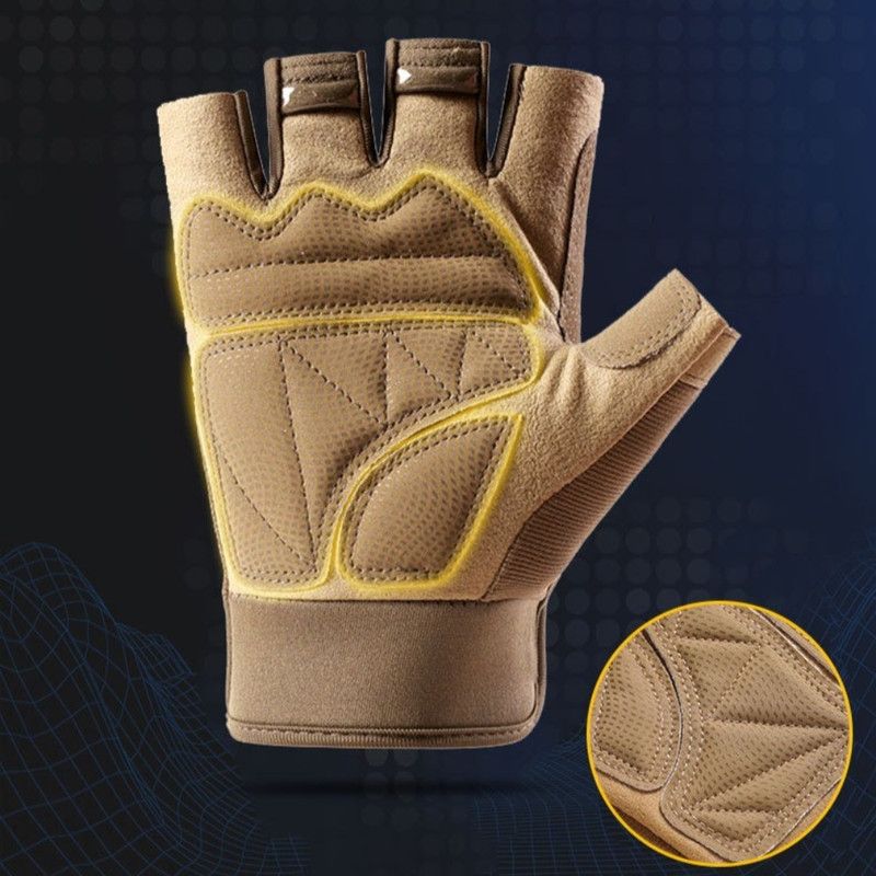 Size M - Black - EVA Protective Tactical Gloves (1 Pair), Anti-Slip Shock-Absorbing Sports Gloves for Cycling Workouts