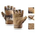 Size XL - Brown Camouflage - EVA Protective Tactical Gloves, 1 Pair, Anti-Slip Shock-Absorbing Sports Gloves for Cycling and Workouts