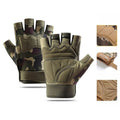 Size XXL - Green Camouflage - EVA Protective Tactical Gloves (1 Pair), Anti-Slip Shock-Absorbing Sports Gloves for Cycling Workouts
