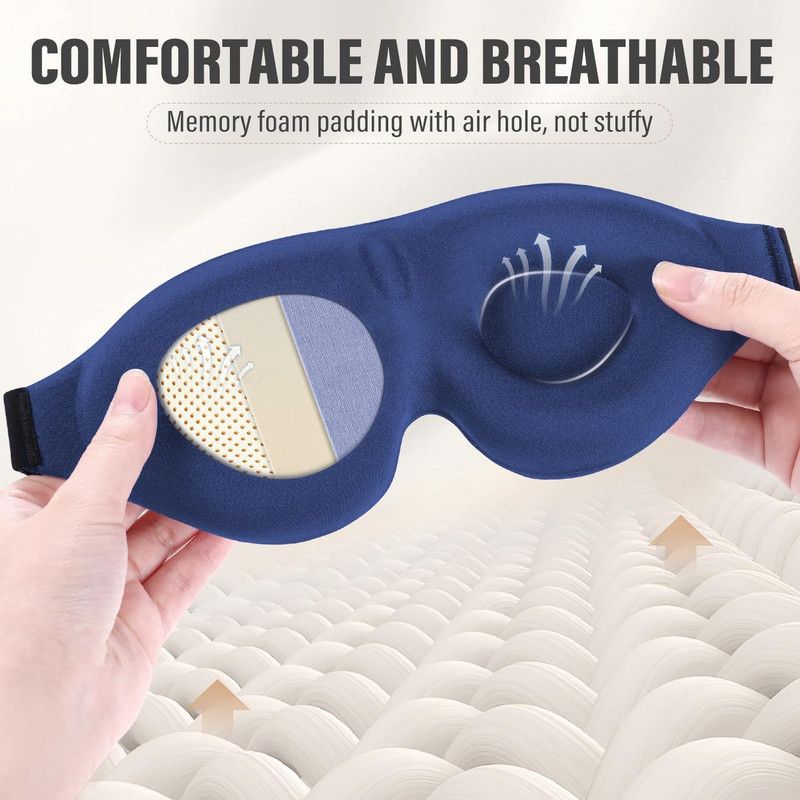 3D Deepened Sleep Eye Mask, Integrated Nose Wing, Full Light-Blocking, Breathable Eye Cover for Naps and Travel—Pink
