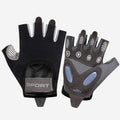 Black - Size M - Women's Ice Silk Half-Finger Fitness Gloves, Silicone Shock-Absorbing, Anti-Slip, Breathable Sports Gloves