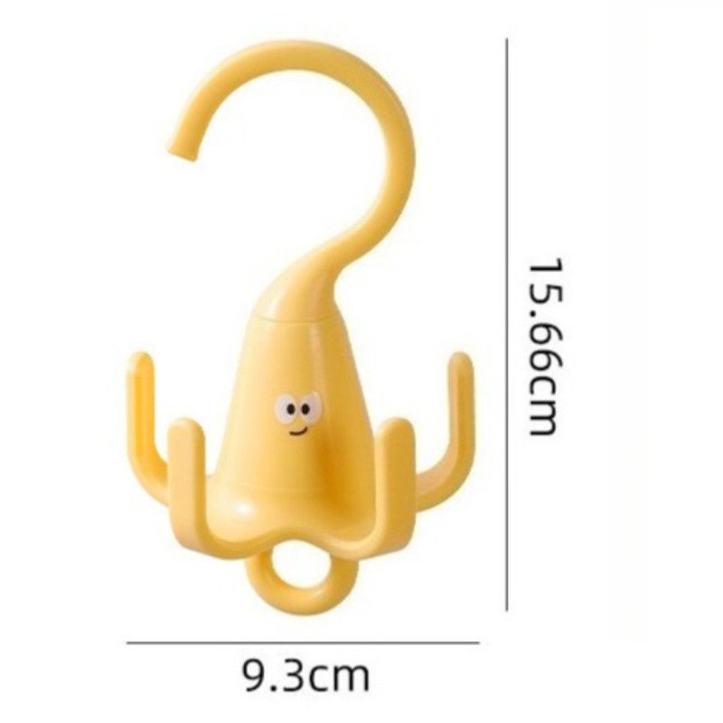3-Pack - Cute Cartoon 5-Claw Rotating Hook, Multi-Purpose Closet Organizer Hanger for Hats, Bags, Belts, and Lingerie - Green
