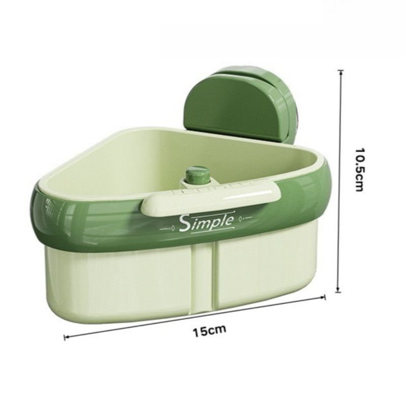 Suction Triangle Sink Drain Basket, Press-On Lid Kitchen Food Residue Filter, Detachable Sink Storage Rack—Orange
