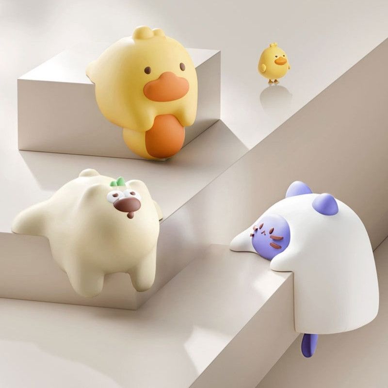 4-Pack Cartoon Animal Corner Guards, Safety Table Edge Protectors, Self-Adhesive PVC Anti-Collision Corner Pads—Yellow