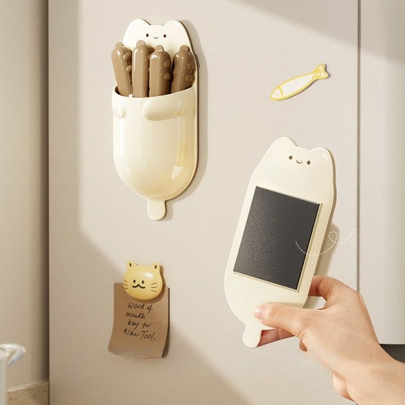 Cat Magnetic Storage Box Food Sealing Clips, Date Mark Snack Bag Sealer Clips—Yellow