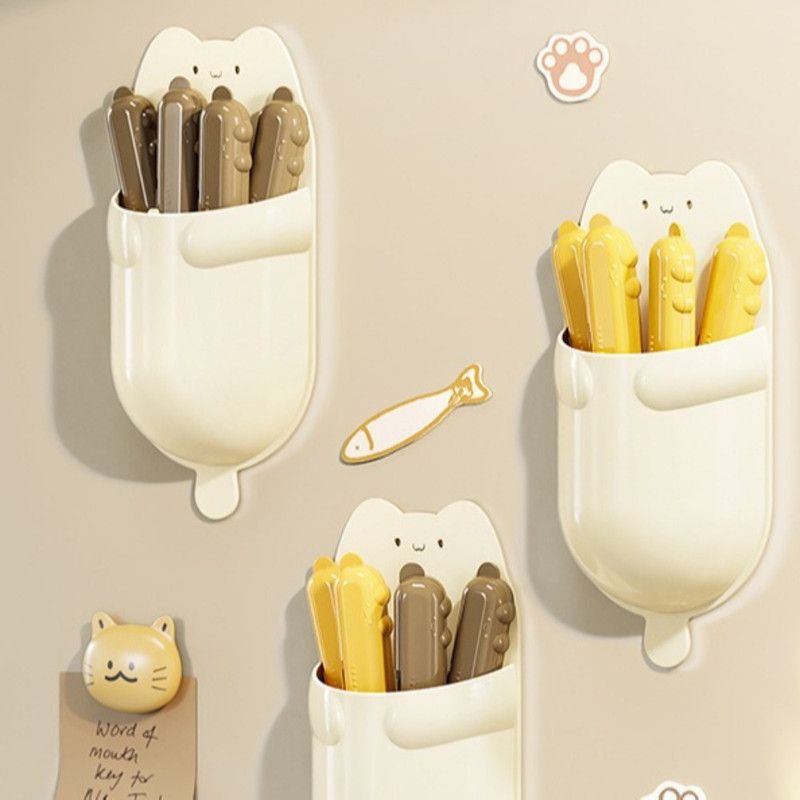 Cat Magnetic Storage Box Food Sealing Clips, Date Mark Snack Bag Sealer Clips—Yellow