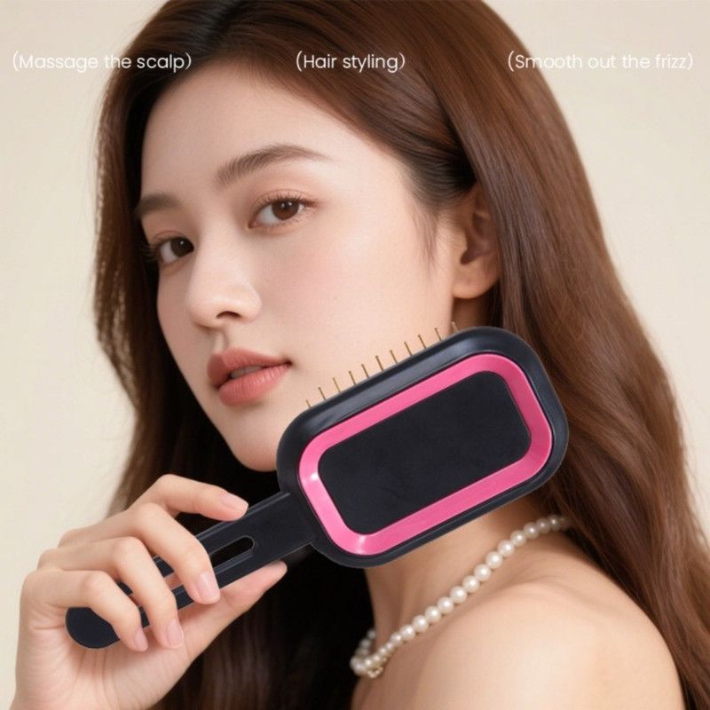 3D Air Cushion Hair Brush, Multi-function Scalp Massage Detangler Comb for Home Hair Styling—Dark Purple