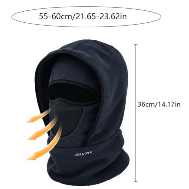Fleece-Lined Winter Balaclava, Windproof and Breathable Face & Neck Warmer for Cycling and Outdoor Sports - Gray