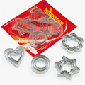 Stainless Steel Cookie Cutter Sets, DIY Press Baking Molds for Homemade Cookies & Pastries—12-Piece Star-Shaped Set