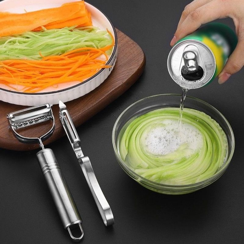 Stainless Steel Multi-function Peeler 3 Pcs Set, Fruit Vegetable Slicer Shaver & Tweezers Kitchen Tool Kit
