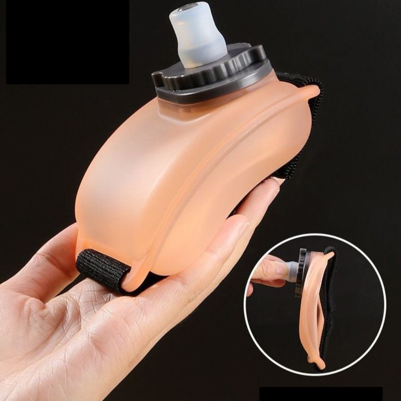 Silicone Wrist-Worn Sports Water Bottle, 200ml Portable Soft Water Cup for Cycling, Running, and Hiking—Pink