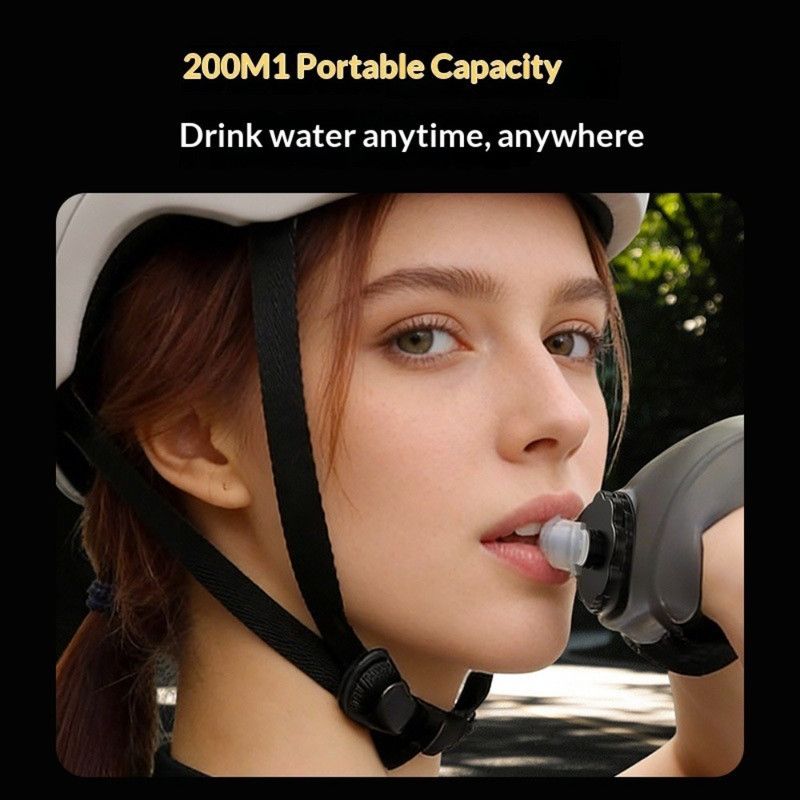 Silicone Wrist-Worn Sports Water Bottle, 200ml Portable Soft Water Cup for Cycling, Running, and Hiking—White