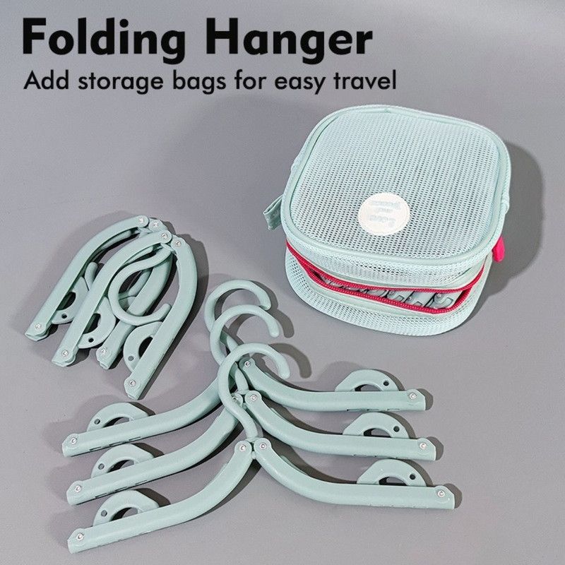 Portable Foldable Travel Clothes Hanger Set, Clothes Rack With Storage Bag For Business Trips and Home Use—Gray