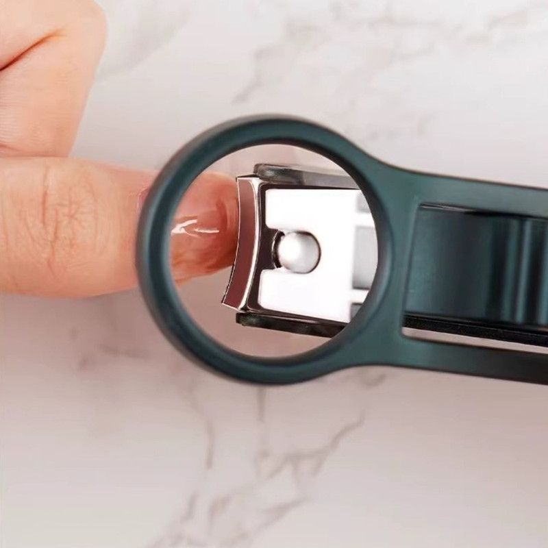 Magnifying Glass Nail Clippers for Seniors, Anti-Splash, Effortless Nail Cutter for Thick, Hard Nails—Green