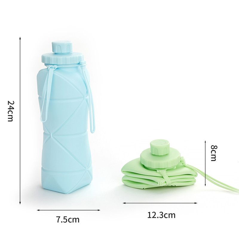 Collapsible Silicone Water Bottle 800ml Folding Travel Camping Cup Yellow