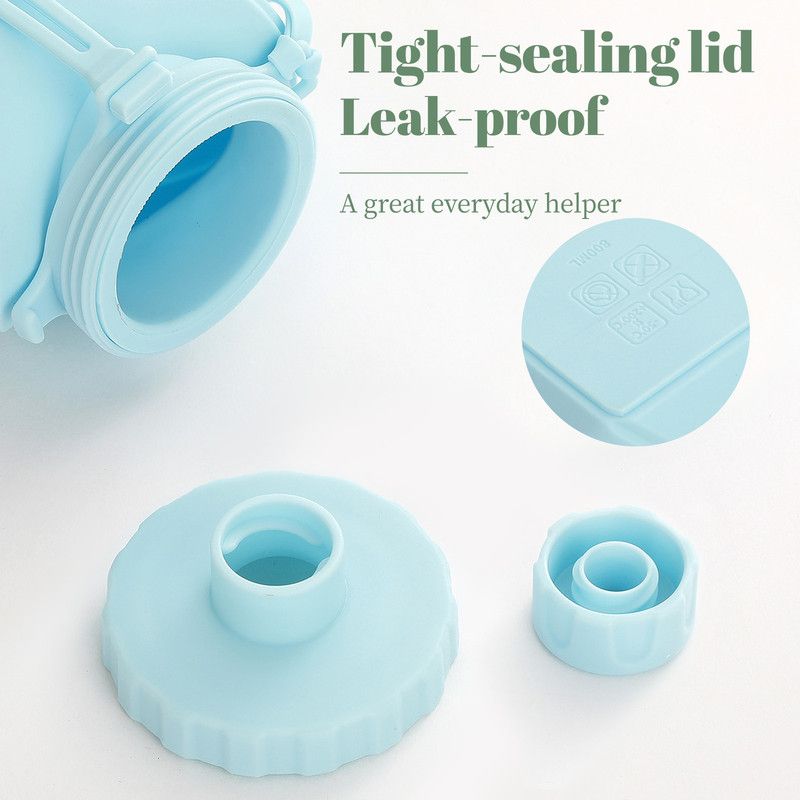 Collapsible Silicone Water Bottle 800ml Folding Travel Camping Hiking Cup Green