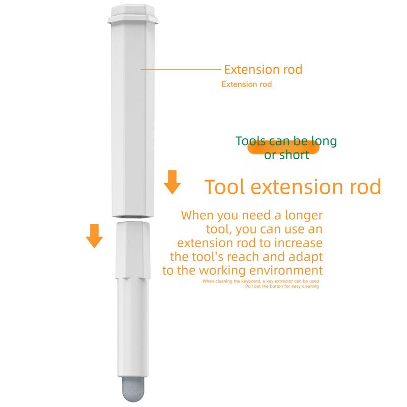 Multi-functional Electronics Cleaning Tool Kit, Portable Keyboard Cleaner Brush Set for Laptop Camera Earphone Screen-White