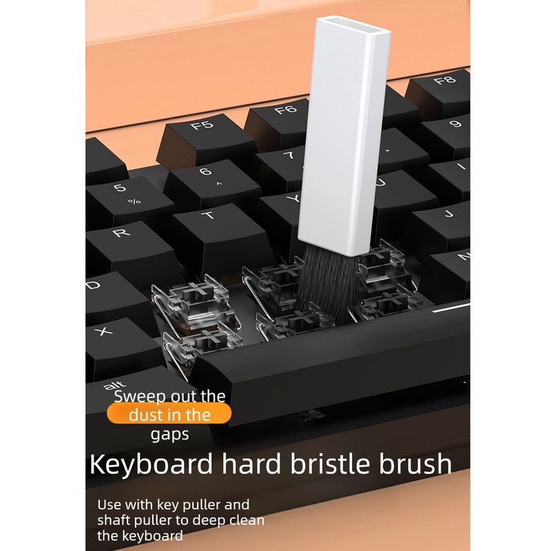 Multi-functional Electronics Cleaning Tool Kit, Portable Keyboard Cleaner Brush Set for Laptop Camera Earphone Screen-White