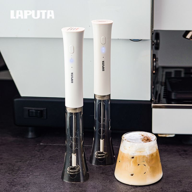 Rechargeable Electric Milk Frother Handheld, 3 Speed Milk Foam Maker for Latte Cappuccino, Portable Coffee Whisk with Protective Storage Cover