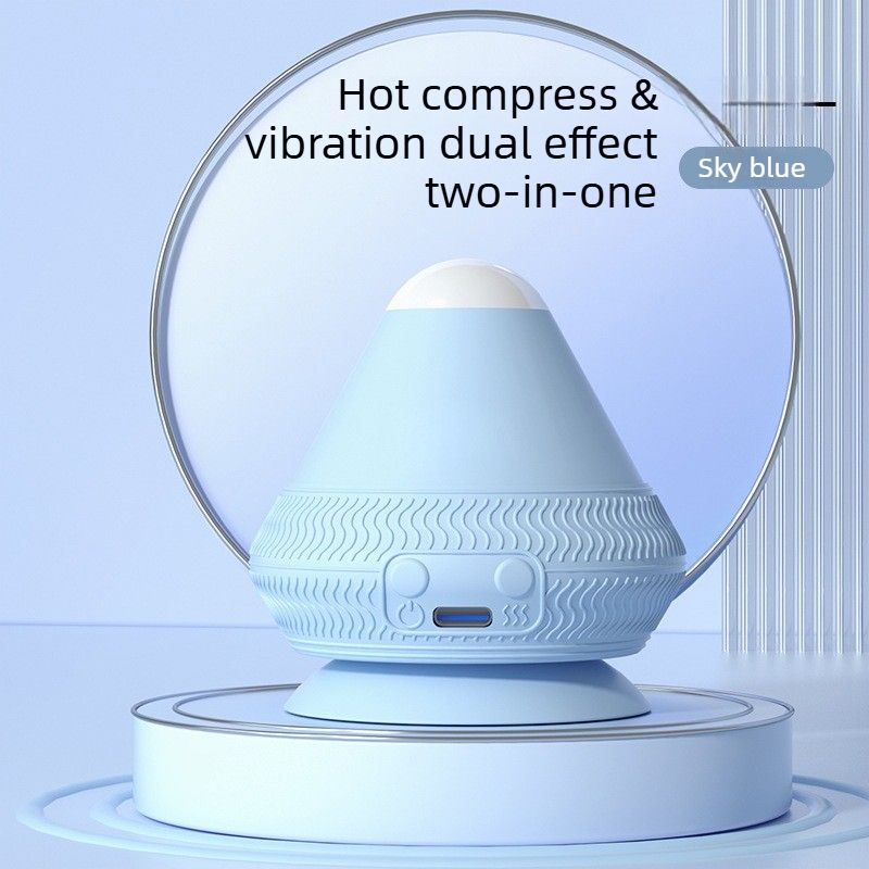 Electric Suction Cup Massage Ball Deep Tissue Vibrating Heat Therapy Blue