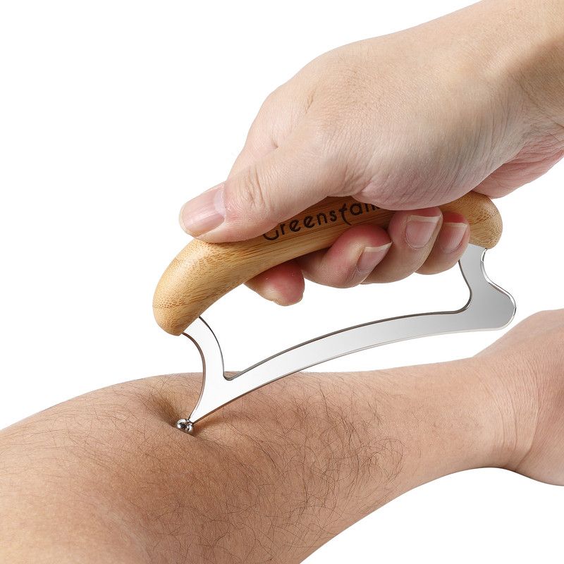 Fascia Release Tool Stainless Steel Muscle Scraper Bamboo Handle Deep Tissue