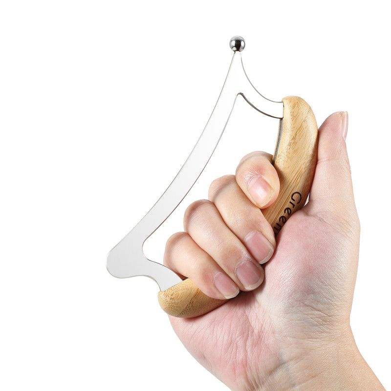 Fascia Release Tool Stainless Steel Muscle Scraper Bamboo Handle Deep Tissue