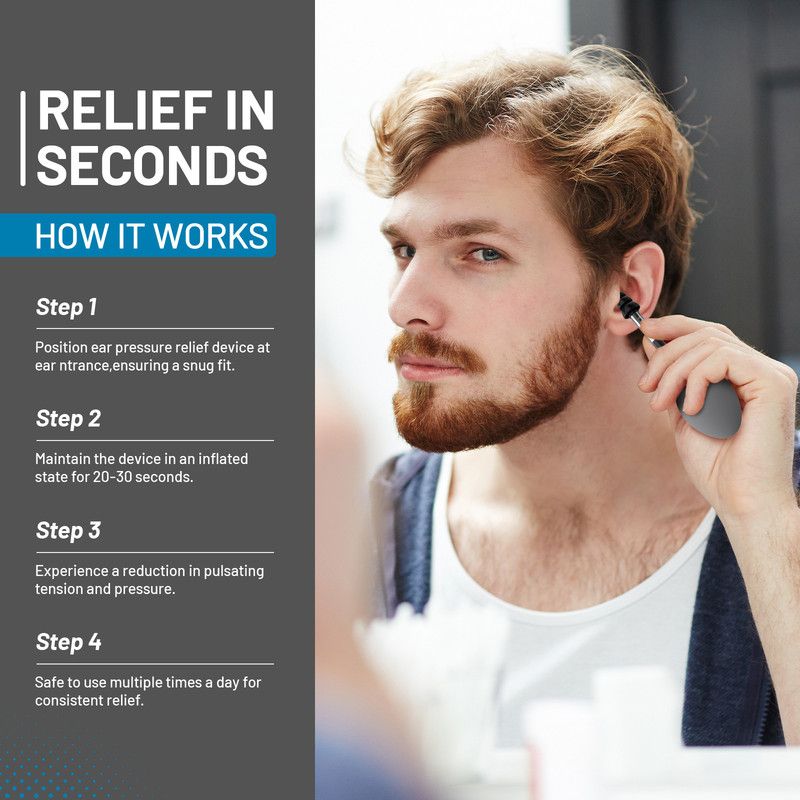 Ear Pressure Relief Tool Handheld Ear Pressure Reducer for Head Tension Discomfort Relief-gray