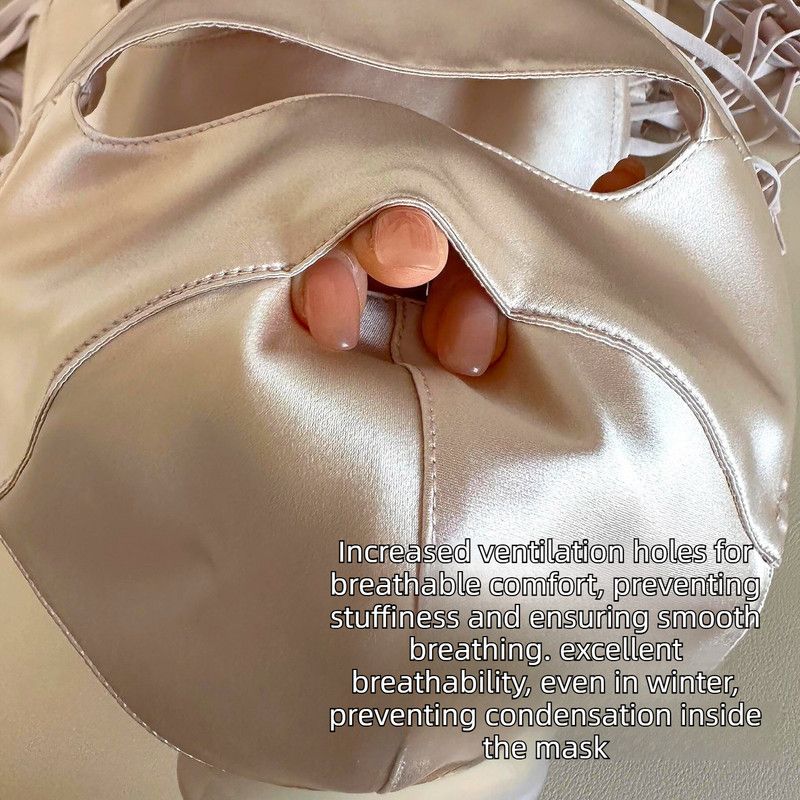 Mulberry Silk Sun Protection Face Mask – UV Blocking Breathable Dust Mask for Outdoor Cycling (Short Style, Gold)
