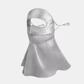 Long-Style Neck-Covering Silk Sun Protection Mask – Full-Face UV Blocking Mask for Cycling and Outdoor Activities (Gray)