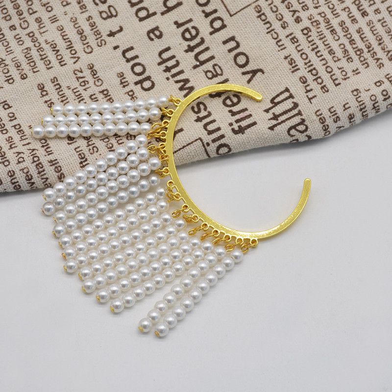 Trendy Pearl Tassel Bracelet – Multi-Layer Chunky Beaded Stretch Wristband for Women, Stylish Glamour Jewelry Gift