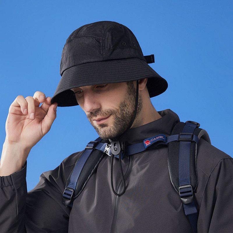 Unisex Quick-Dry Waterproof Bucket Hat – Outdoor Sun Protection Visor Hat – Black