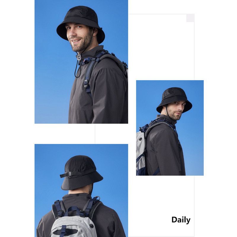 Unisex Quick-Dry Waterproof Bucket Hat – Outdoor Sun Protection Visor Hat – Black
