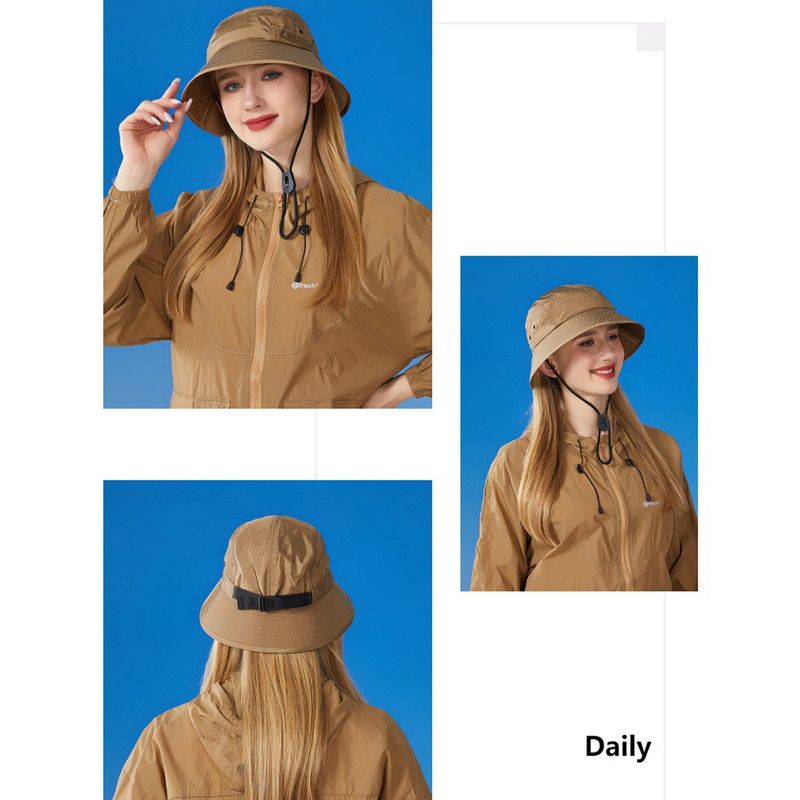 Unisex Quick-Dry Waterproof Bucket Hat – Outdoor Sun Protection Visor Hat – Khaki