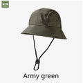 Unisex Quick-Dry Waterproof Bucket Hat – Outdoor Sun Protection Hat for Men & Women – Army Green