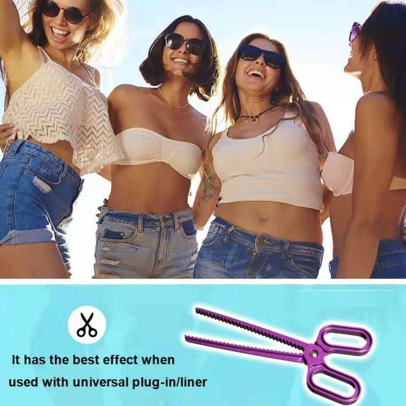 Scissor Style Bra Pad Removal Clip, Serrated Underwire Liner Tweezers for Swimsuit Bra Inserts Handy Tool-Black