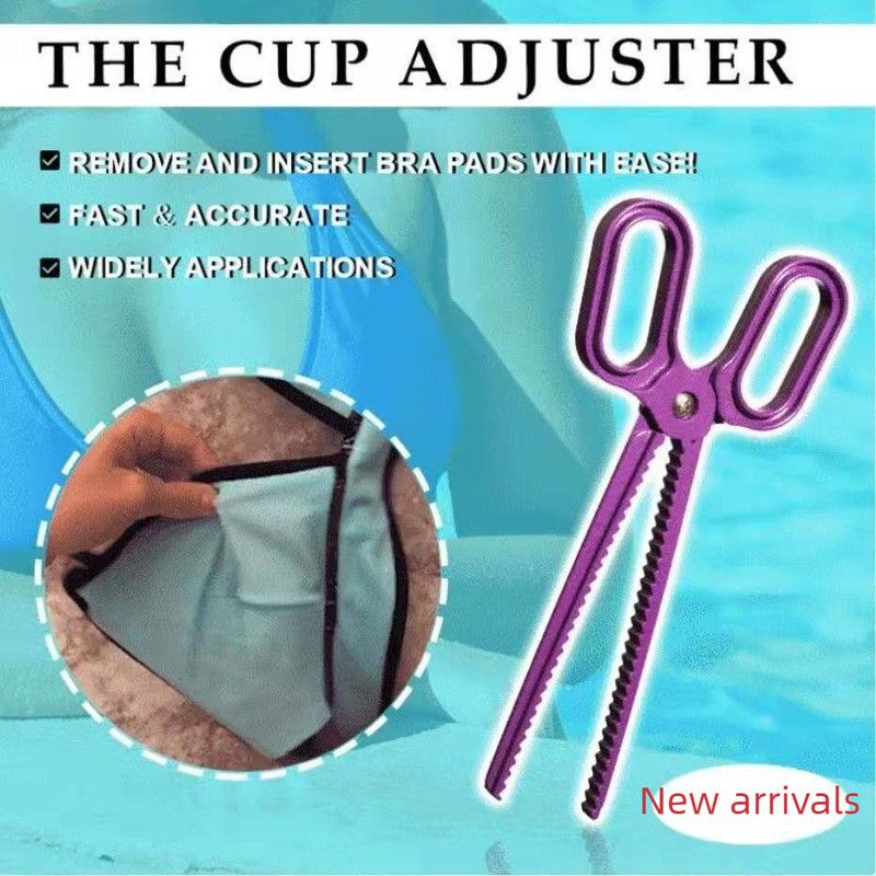 Scissor Style Bra Pad Removal Clip, Serrated Underwire Liner Tweezers for Swimsuit Bra Inserts Handy Tool-Purple