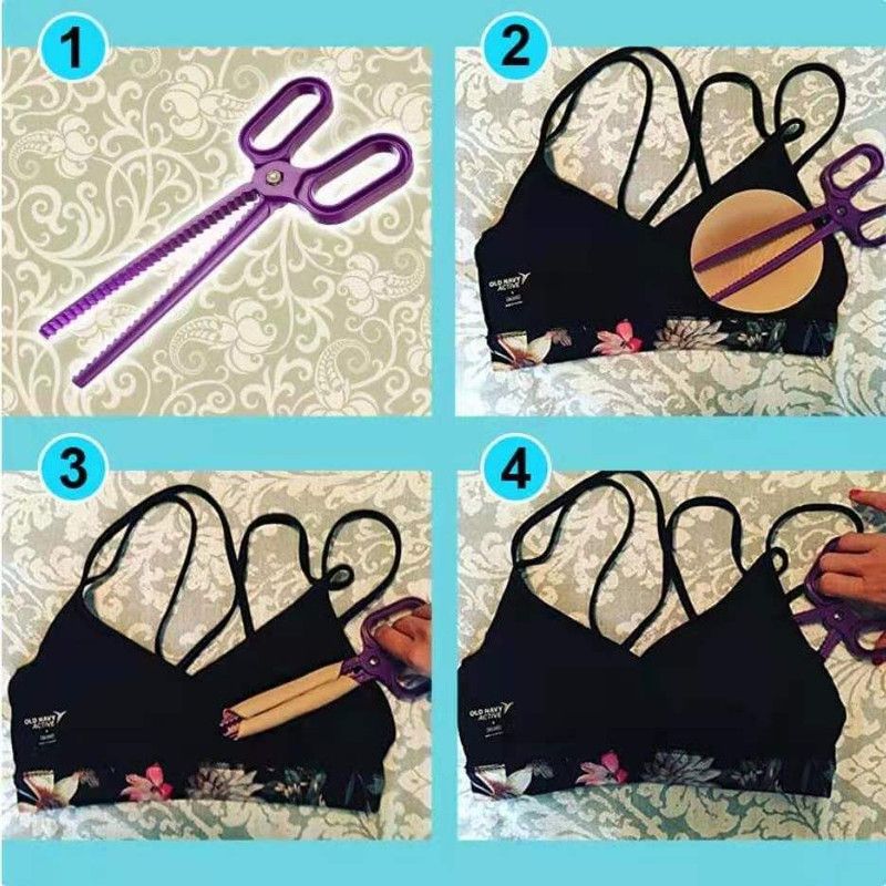 Scissor Style Bra Pad Removal Clip, Serrated Underwire Liner Tweezers for Swimsuit Bra Inserts Handy Tool-Purple