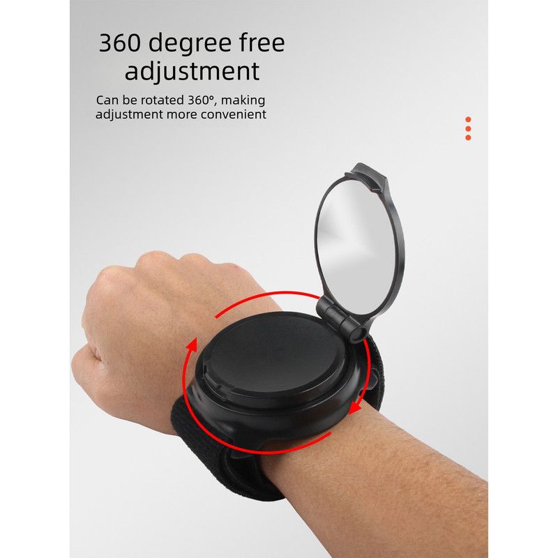 Wrist Strap Bike Rear View Mirror, 360 Adjustable Convex Cycling Safety Mirror for Road Mountain Biking