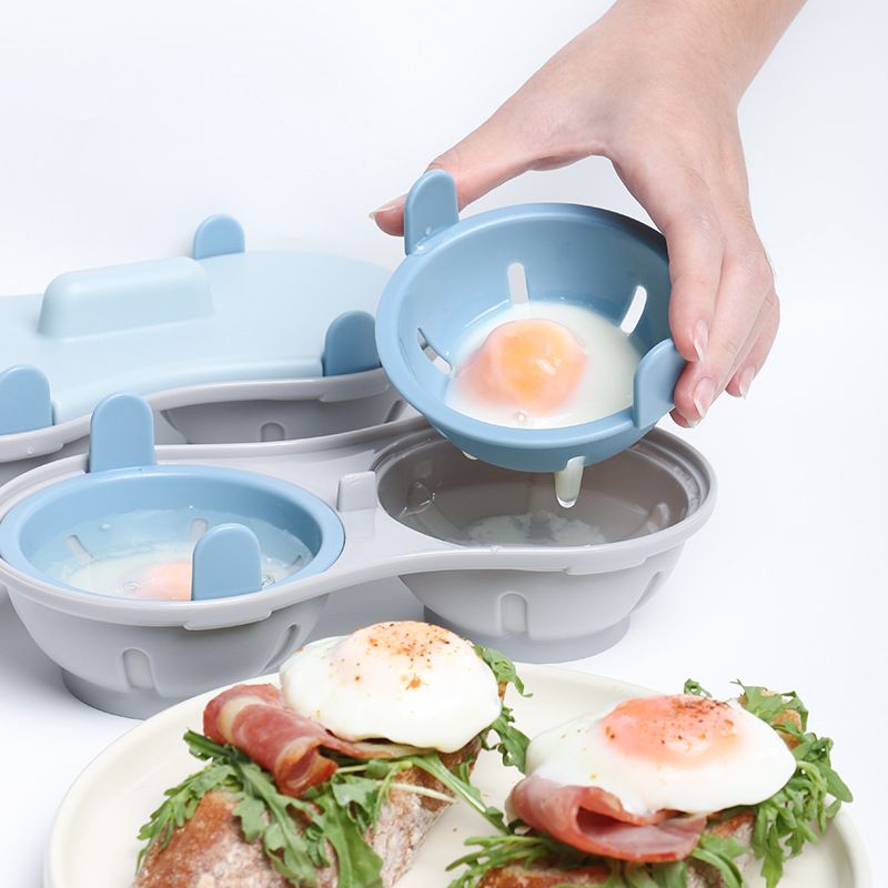 Microwave Egg Poacher – Egg Steamer Cooking Tool – Blue