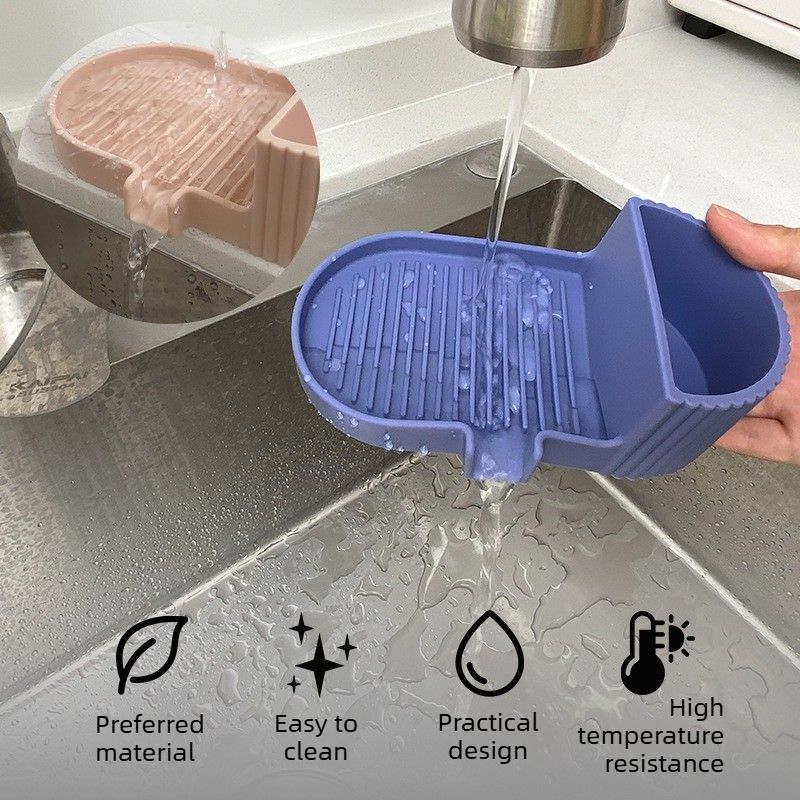 Silicone Soap Dish – Universal Non-Slip Soap Holder Tray for Handmade Soap – Grey