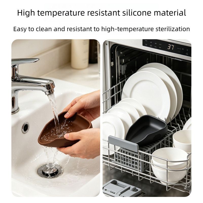 Silicone Coffee Bean Weighing Tray, Triangular Coffee Dosing Vessel, Reusable Silicone Scoop Tray for Coffee Bean Scale, Barista Coffee Accessory-Gray