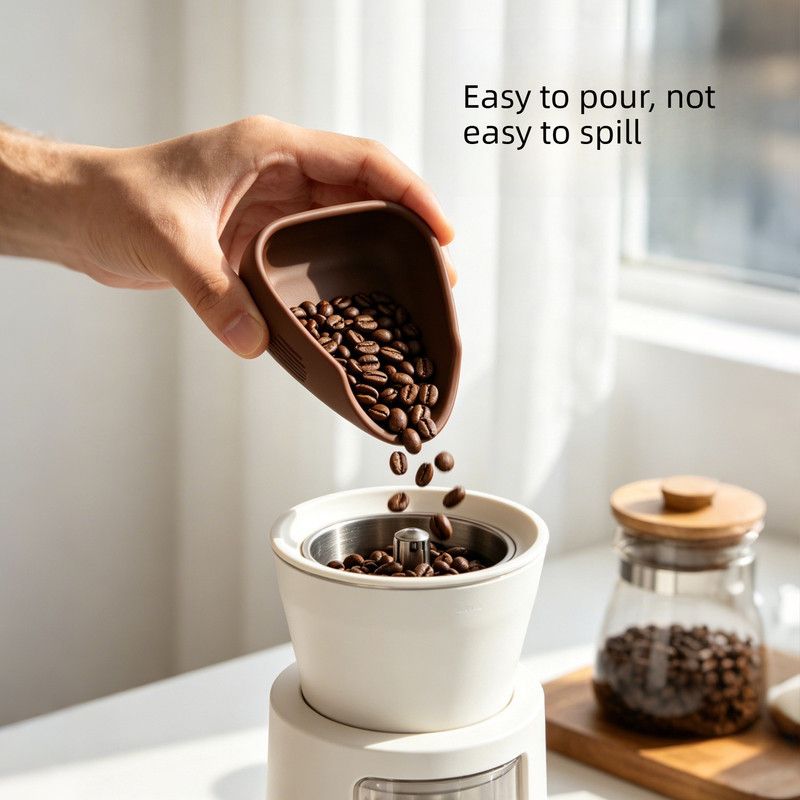 Silicone Coffee Bean Weighing Tray, Triangular Coffee Dosing Vessel, Reusable Silicone Scoop Tray for Coffee Bean Scale, Barista Coffee Accessory-Gray