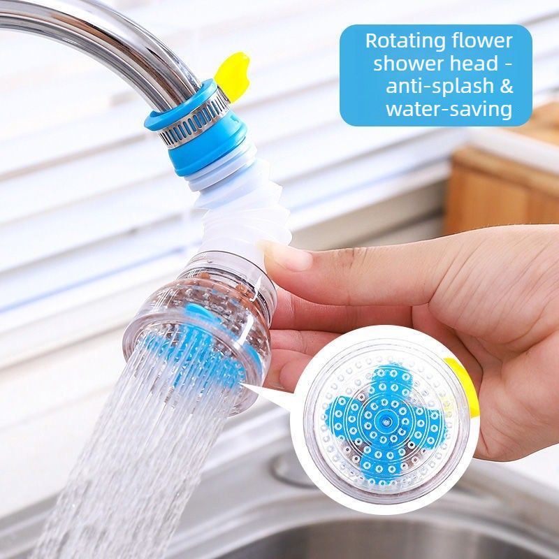 360 Rotating Tap Water Filter Nozzle, Multilayer Water Purifier Tap Adapter, Water Saving Shower Head Filter for Kitchen Sink-Pink