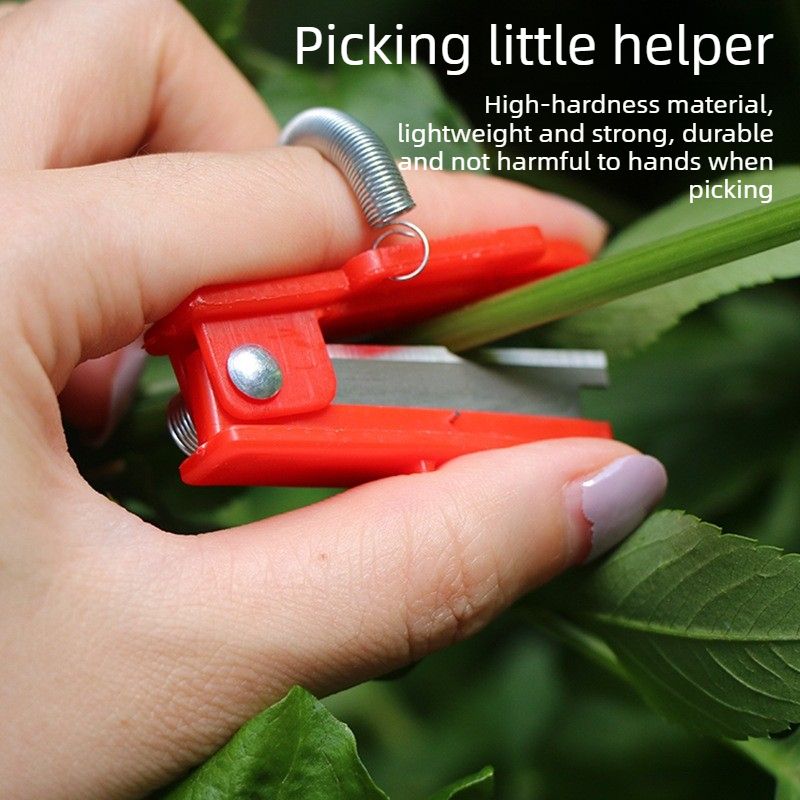 Spring Pruning Shears for Fruit Vegetable Picking, Detachable Blade Garden Harvest Cutter, Portable Plant Stem Cutting Tool-Red