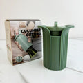 Multi Fruit Vegetable Slicer Cutter, 6 Even Portion Cucumber Strawberry Divider, Handheld Kitchen Fruit Cutting Tool-Green