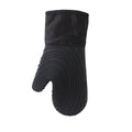 Heat Resistant Silicone Oven Mitts Non Slip Double Layer Cooking Baking Gloves For Kitchen BBQ-Black