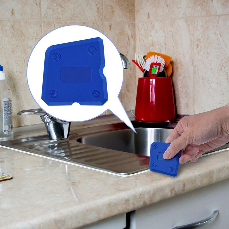 4 Pcs Silicone Caulking Tool Set SiliconeSealant Grout Finishing Tool with Multi Edges forKitchen Bathroom Floor Sealant Sealing Blue CaulkTools Kit